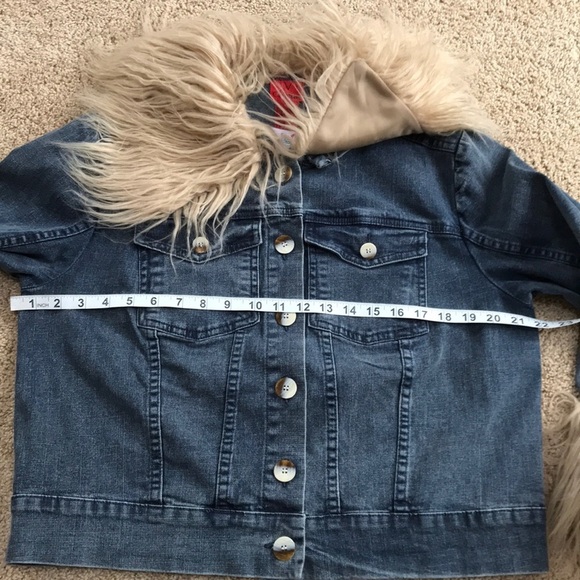 NWT! V.Cristina large faux fur denim jacket - Picture 7 of 7